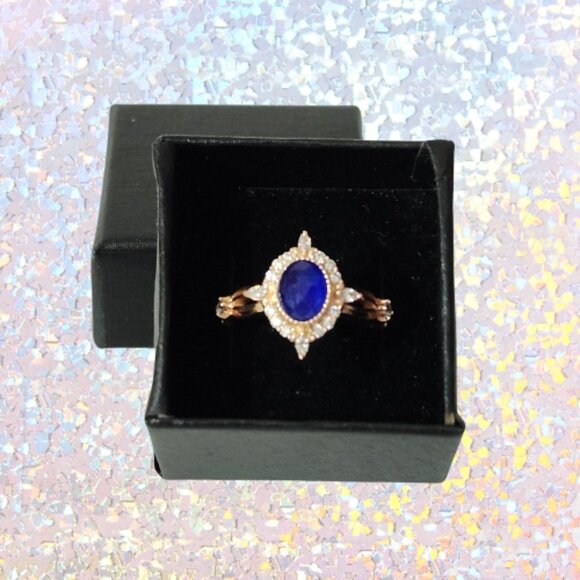 BP Genuine Lapis Quartz Ring - Rose Gold Plating (Size 9) - Picture 5 of 7